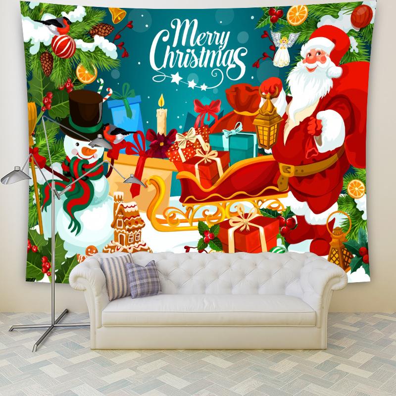 Merry Christmas Santa Claus Home Decorative Hanging Wall Tapestry