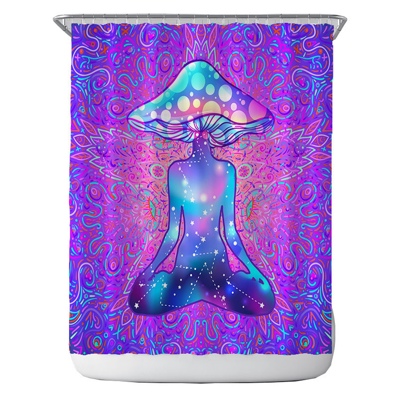 Purple Boho Fabric Shower Curtains-STYLEGOING