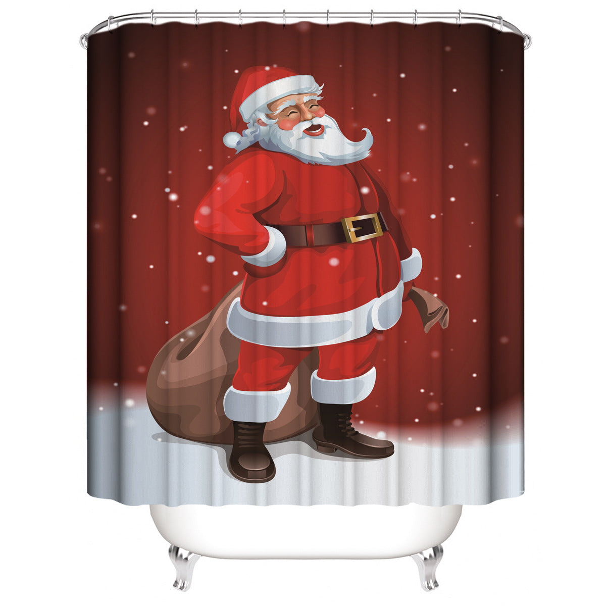 Merry Christmas Fabric Shower Curtains-STYLEGOING