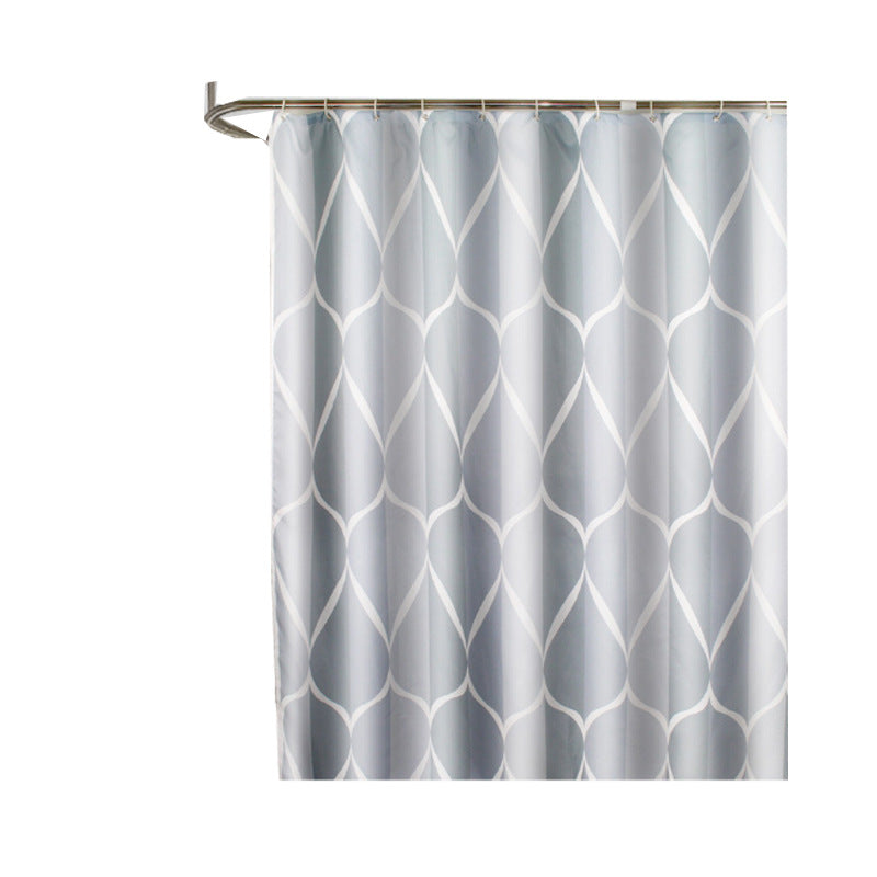 Waterproof Bathroom Gray White Shower Curtain-STYLEGOING