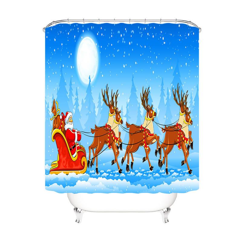 Christmas Deer Fabric Shower Curtain-STYLEGOING
