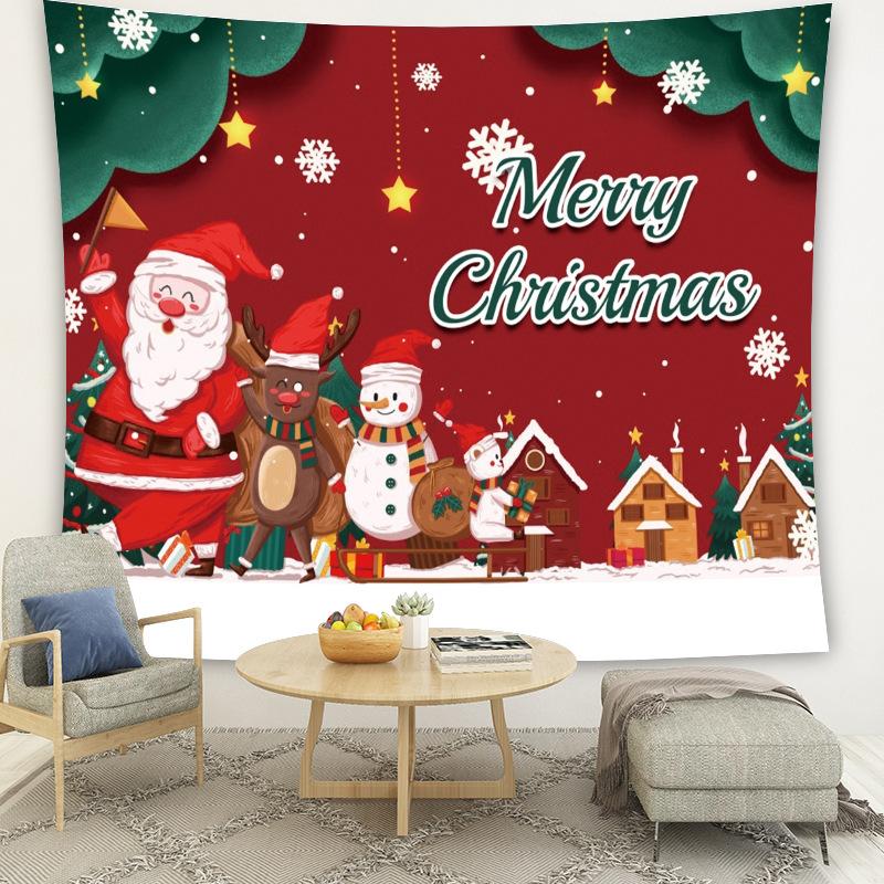 Merry Christmas Santa Claus Home Decorative Hanging Wall Tapestry