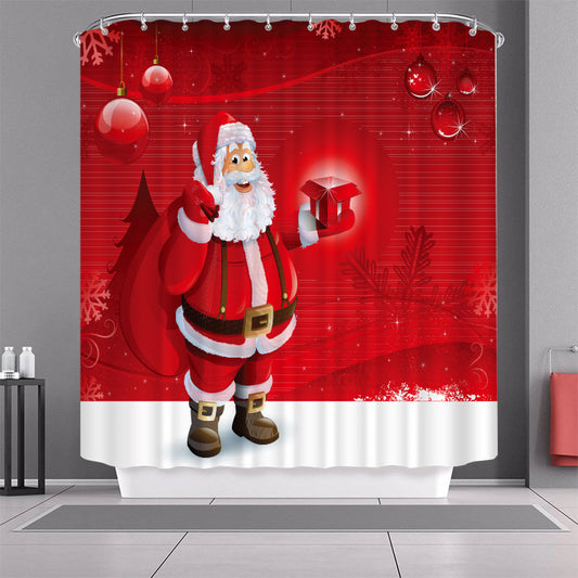 Merry Christmas Fabric Shower Curtain-STYLEGOING