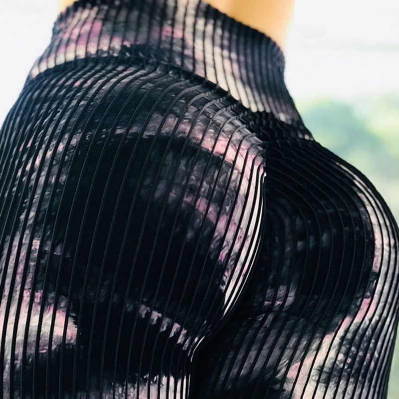 Sexy Abstract Striped High Waist Yoga Leggings