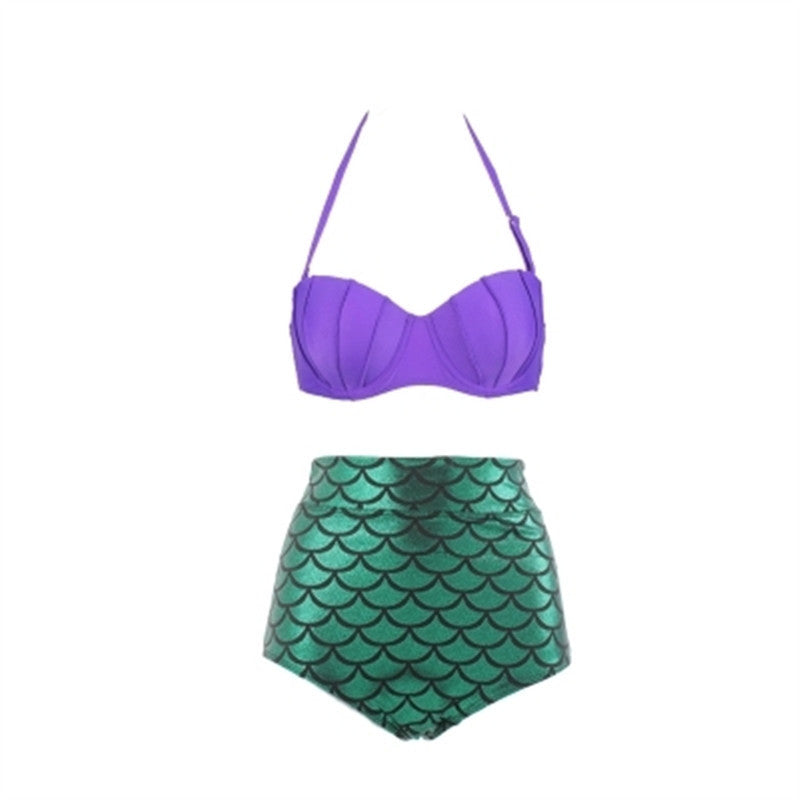 Sexy Mermaid Design High Waist Women Two Pieces Swimsuits