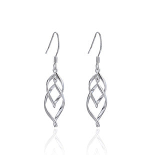 Fashion Sterling Silver Rhombus Drop Earrings