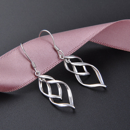 Fashion Sterling Silver Rhombus Drop Earrings