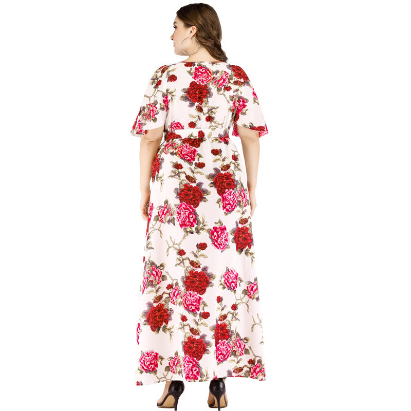 Sweet Summer Chiffon Plus Sizes Floral Dresses
