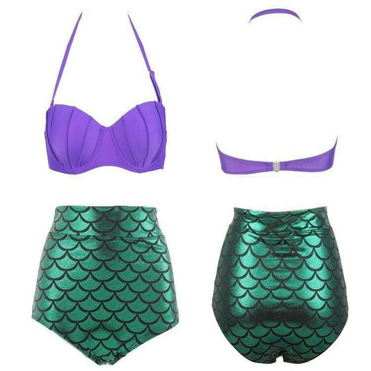Sexy Mermaid Design High Waist Women Two Pieces Swimsuits