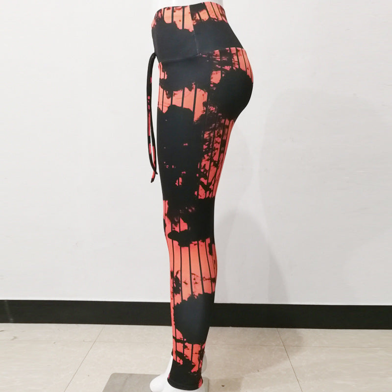 Sexy Abstract Striped High Waist Yoga Leggings