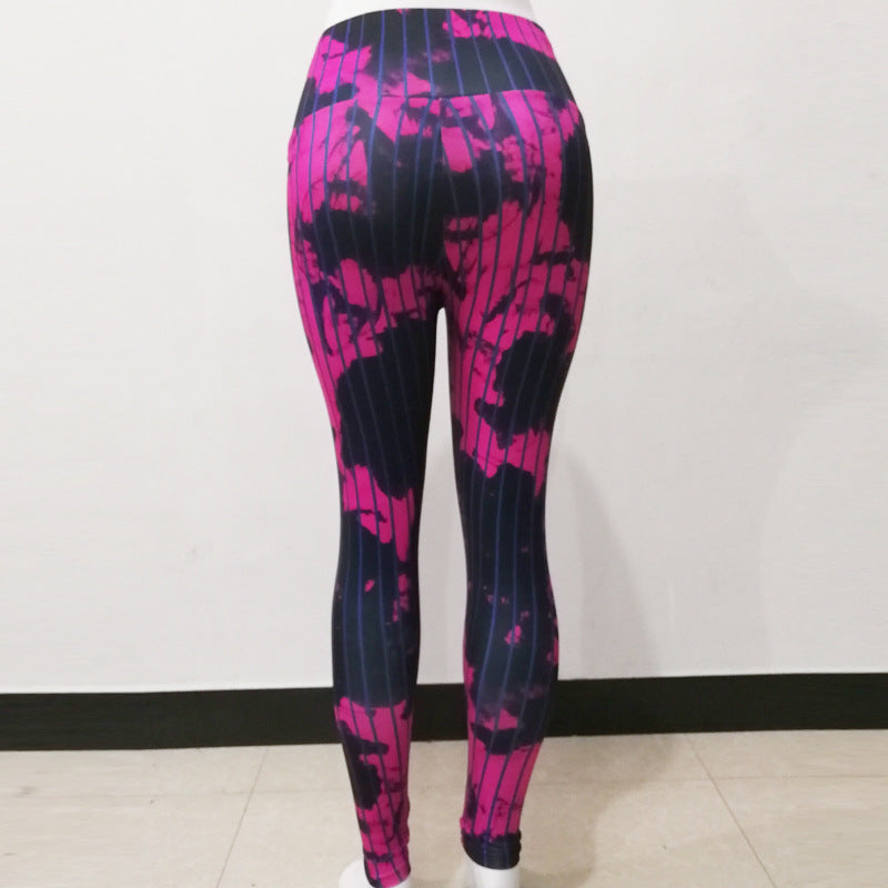 Sexy Abstract Striped High Waist Yoga Leggings