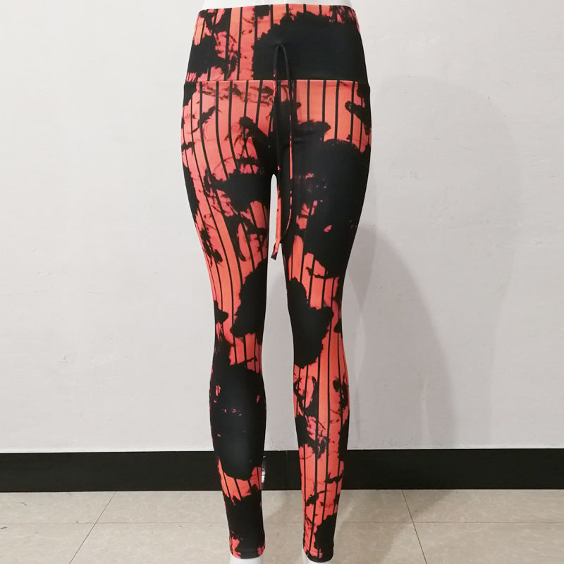 Sexy Abstract Striped High Waist Yoga Leggings