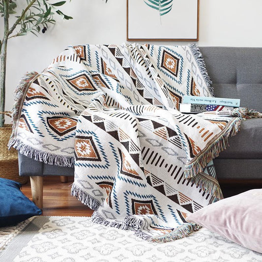 Geometry Pattern Double Side Sofa Blanket-1-90*90cm-Free Shipping at meselling99