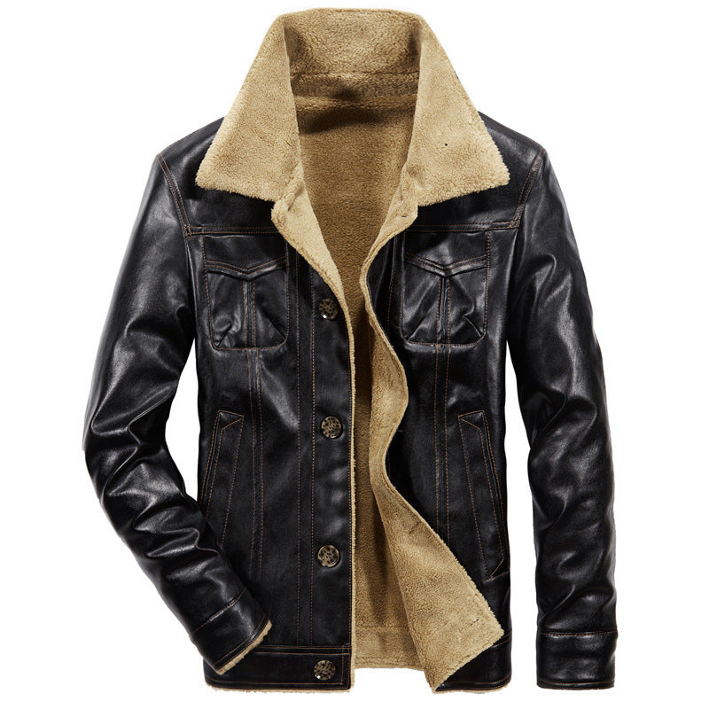 Men's Turnover Collar Faux Fur Warm's Jacket Coat