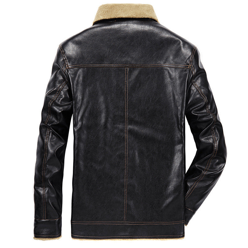 Men's Turnover Collar Faux Fur Warm's Jacket Coat
