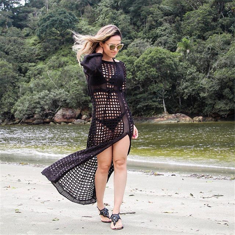 Sexy Knitted Crochet Summer Holiday Bikini Cover Up Dresses