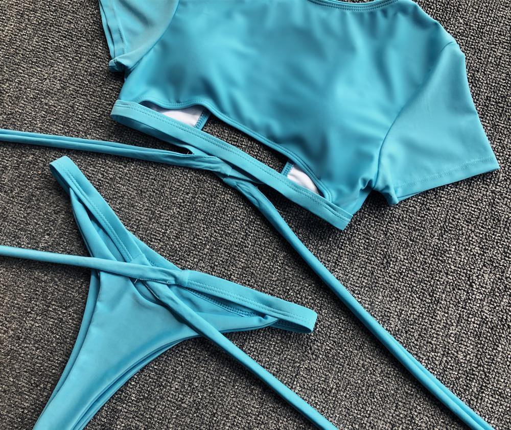 Sexy Short Sleeves Summer Beach Bikini-STYLEGOING