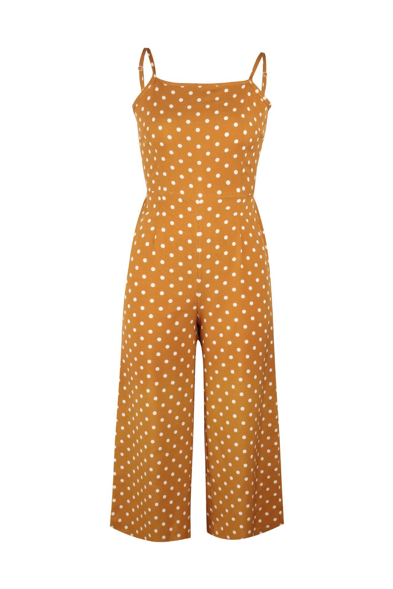 Women Dot Print Summer Jumpsuits-STYLEGOING