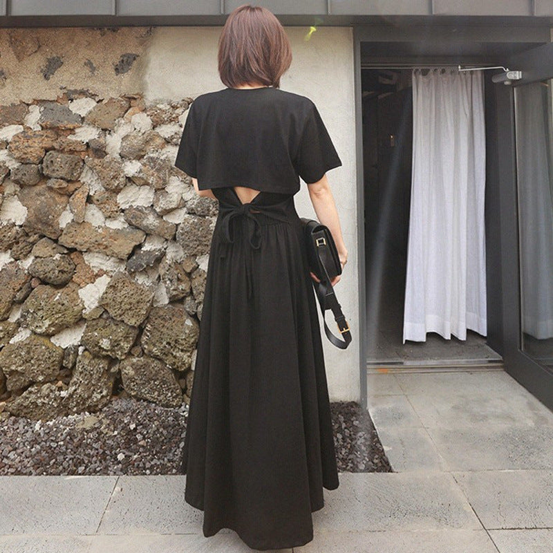 Black Summer Backless Fashion Long Dresses