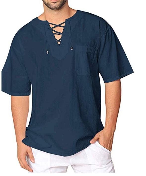 Hot Selling Linen Men Short Sleeves Shirts-STYLEGOING