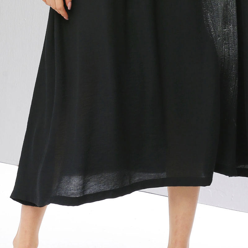 Summer Women Plus Sizes Black Long Cozy Dresses