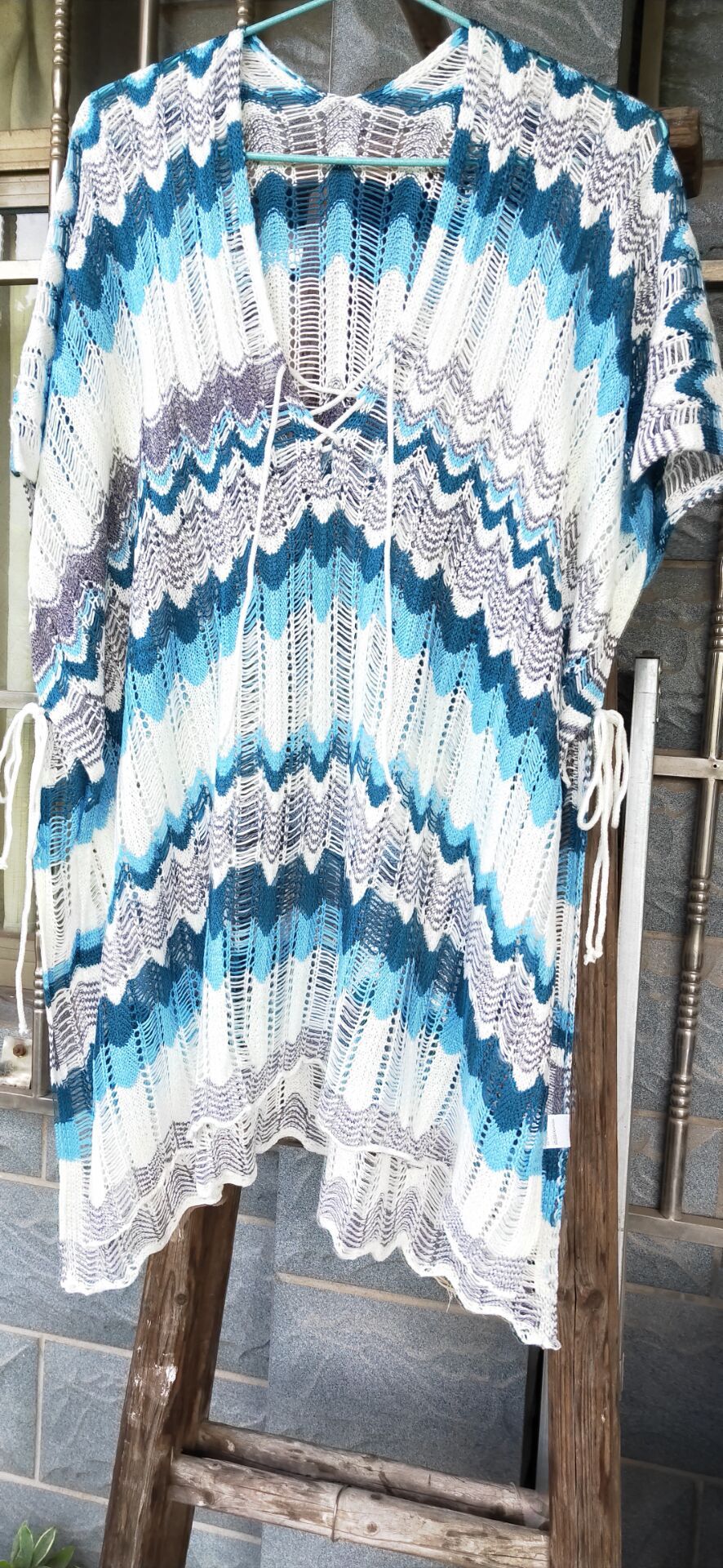 Women V Neck Knitting Beach Cover Ups-STYLEGOING