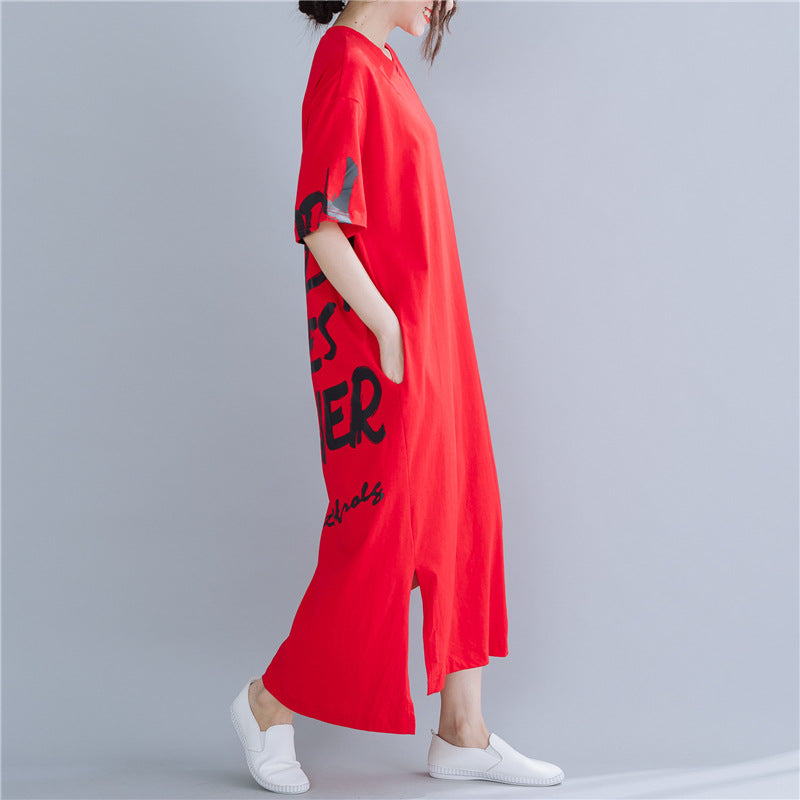 Casual Letter Print Summer Long Cozy Dresses