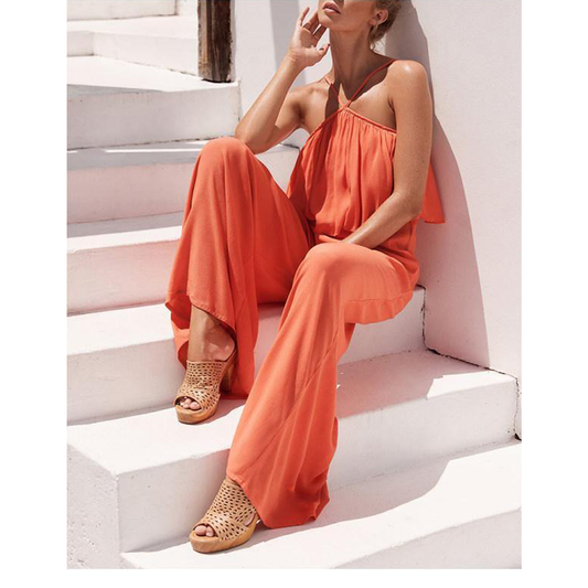 Sexy Halter Summer Casual Women Jumpsuits-STYLEGOING