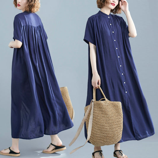 Simple Design Summer Plus Sizes Long Shirt Dresses