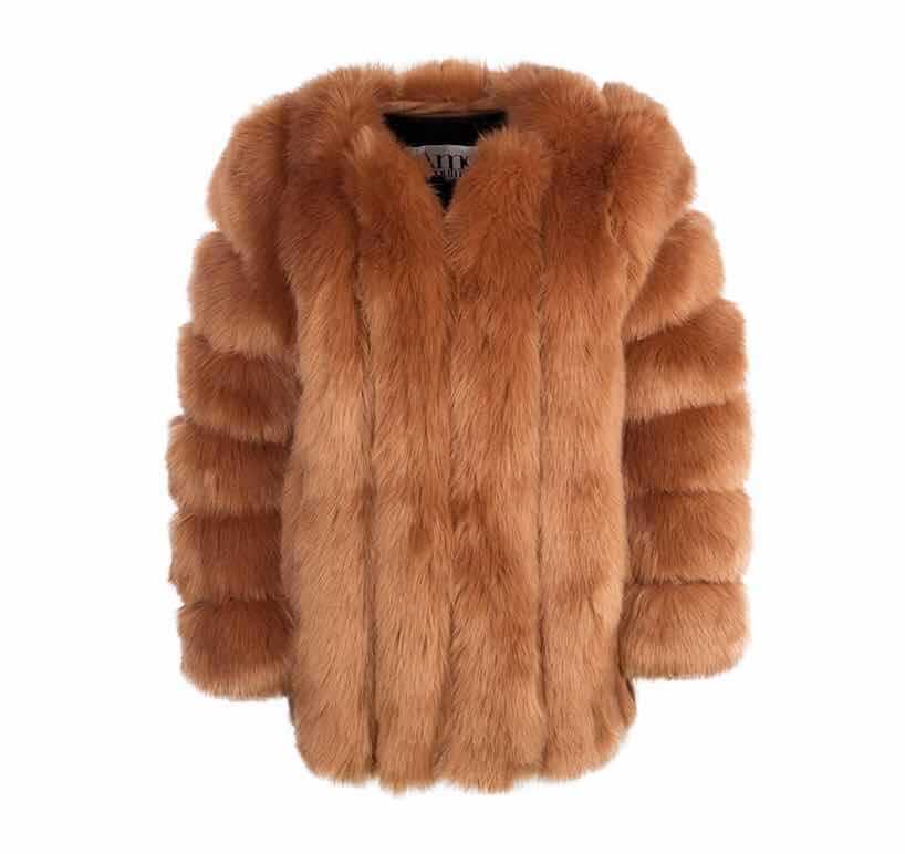 Artificial Fox Fur Women Winter Overcoat