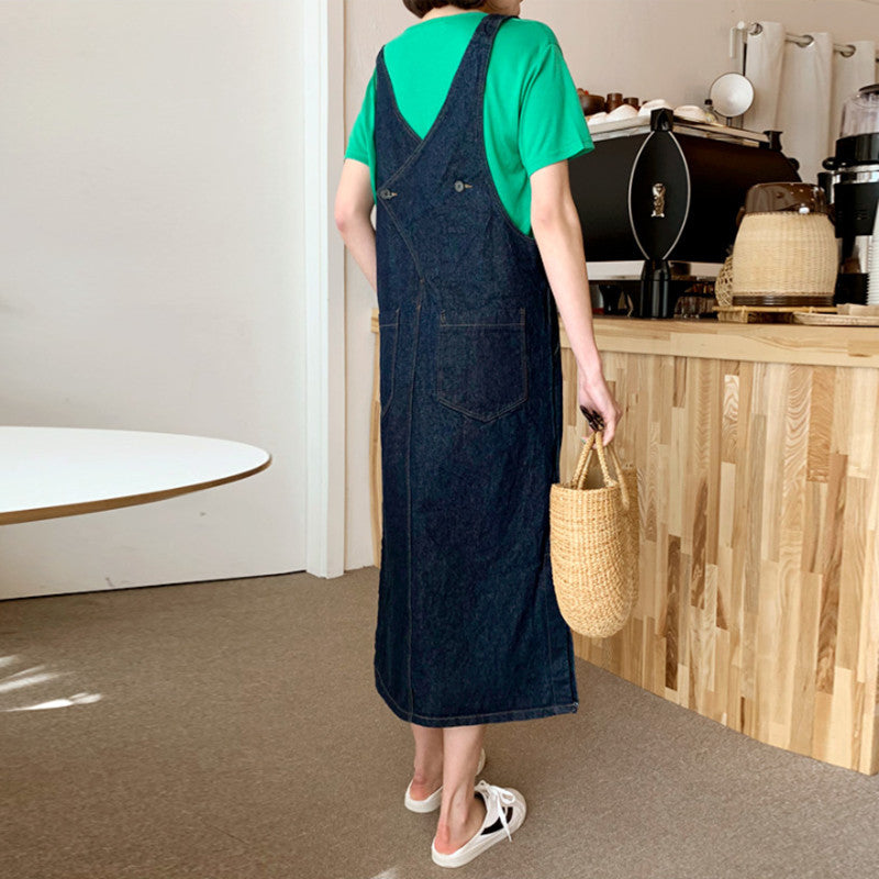 Casual Women A Line Long Jean Dresses