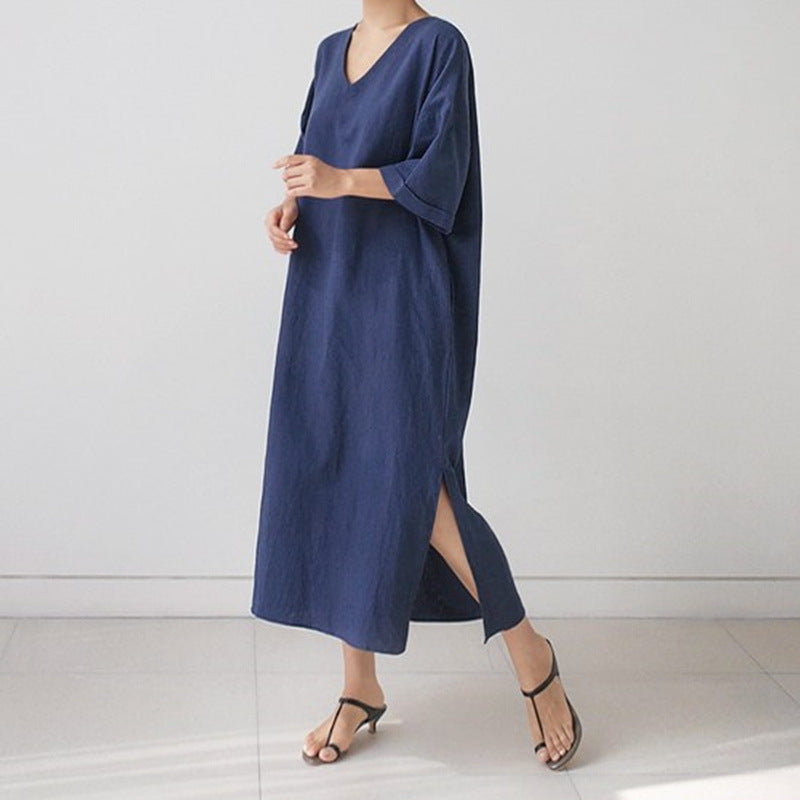 Simple Design Linen Women Cozy Dresses