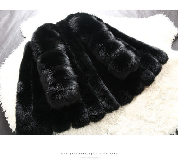 Artificial Fox Fur Women Winter Overcoat