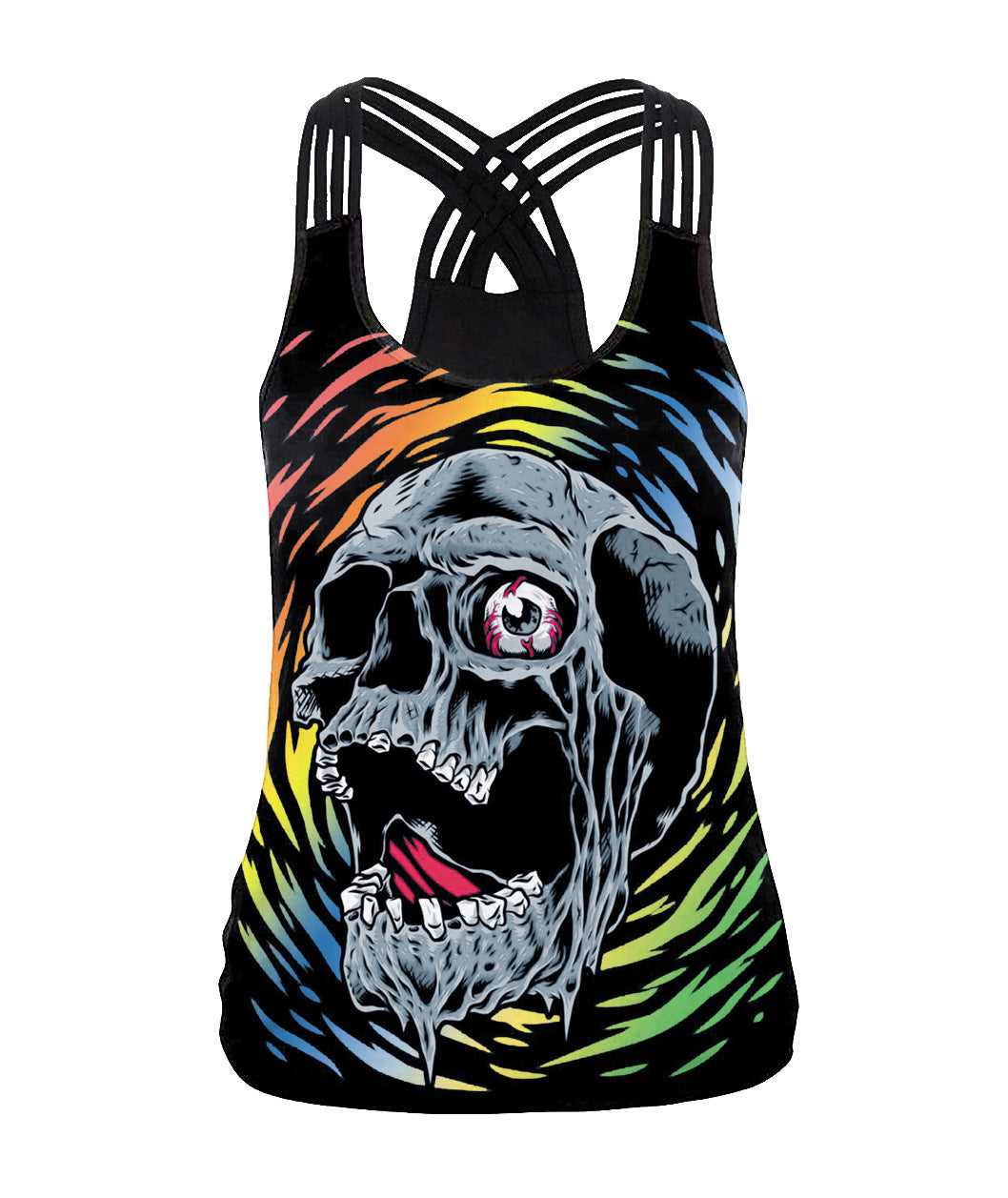 Halloween 3d Horrible Human Skeleton Tank Tops for Women