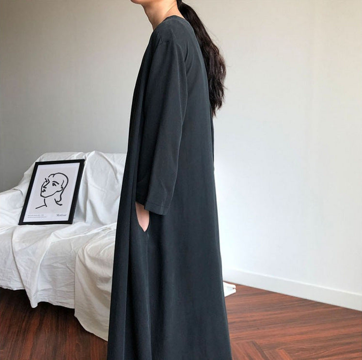 Vintage Loose Long Shirt Cozy Dresses