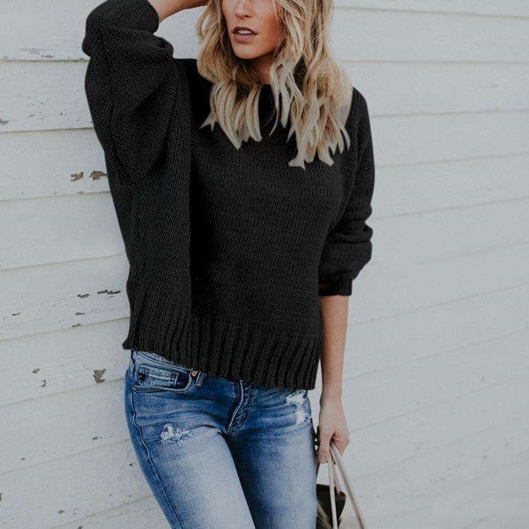 Women Backless Lace Up Sweaters-STYLEGOING