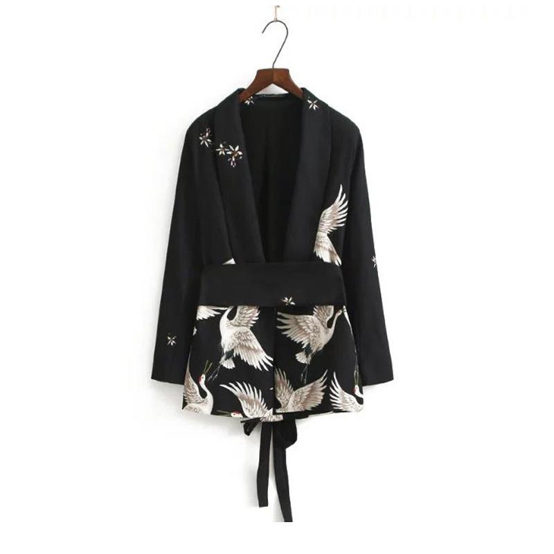 Summer Red-crowned Crane Ankle Length Pans and Blazer Suits-STYLEGOING