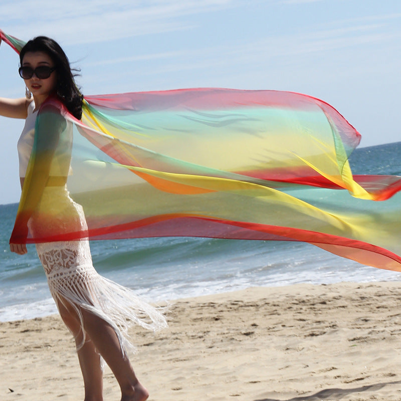 Rainbow Color See Through Summer Beach Towel