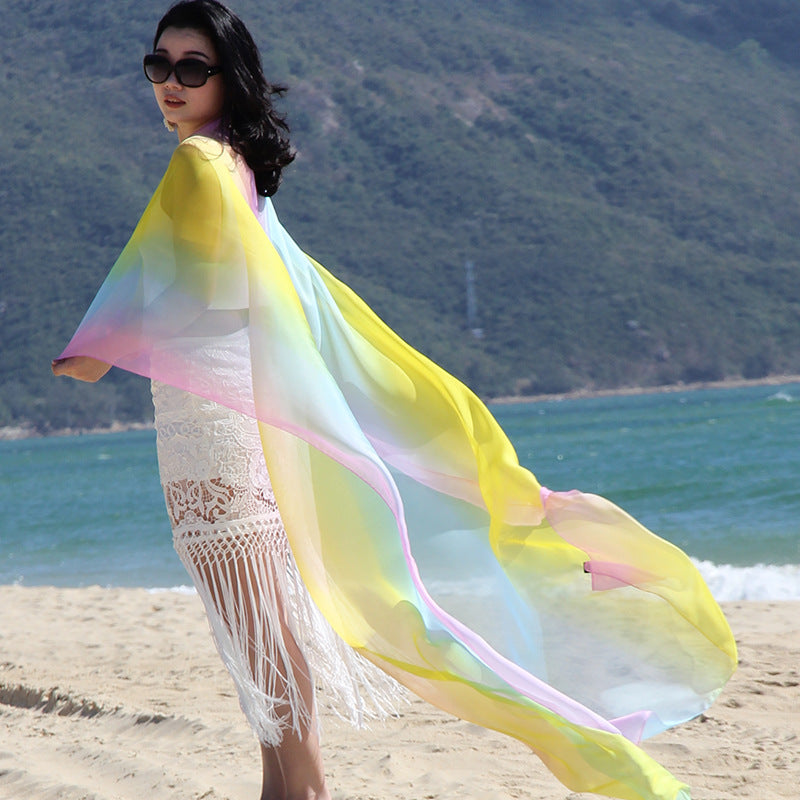 Rainbow Color See Through Summer Beach Towel