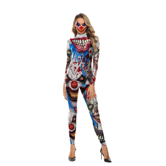Halloween 3D Horrible Print Jumpsuits Cosplay for Women