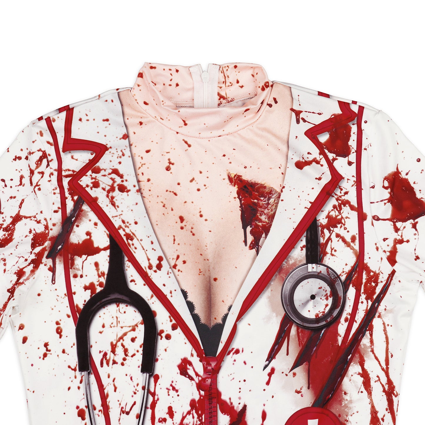 Halloween Nurse Zombie Long Sleeves Dresses Costume