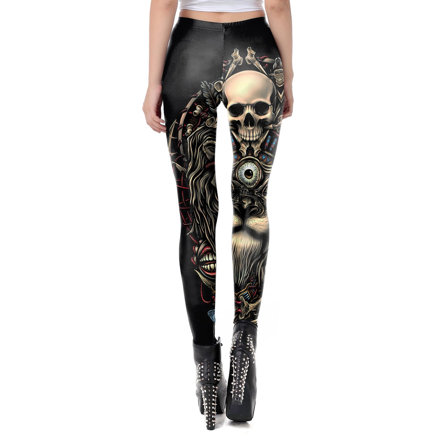 3D Human Skeleton Halloween Leggings for Women