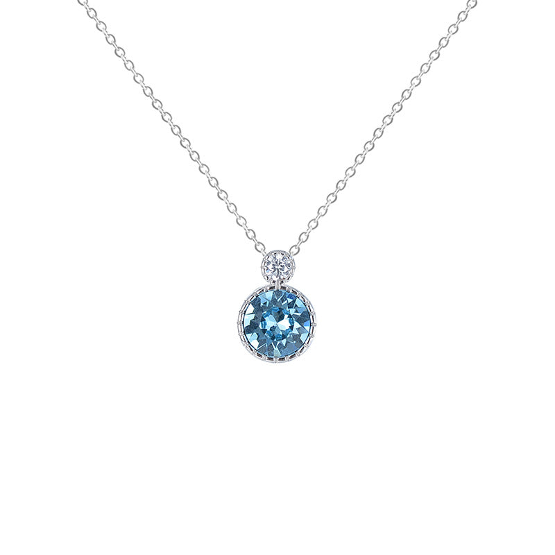 Romantic Crystal Sterling Silver Necklace for Women