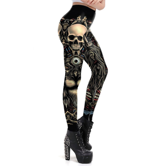 3D Human Skeleton Halloween Leggings for Women
