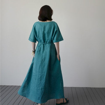 Vintage Linen Women Long Dresses