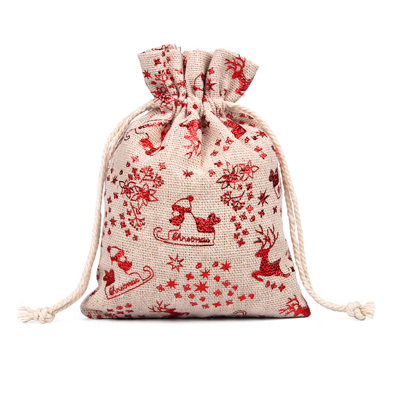 Merry Christmas Linen Candy Bag 50pcs/Set