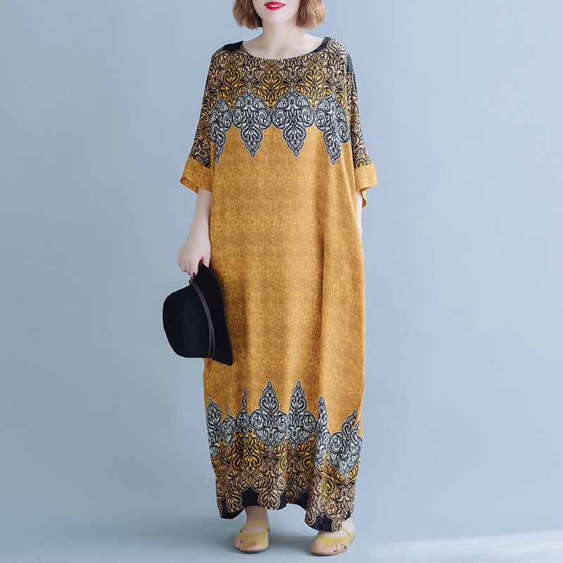 Vintage Cozy Plus Sizes Long Maxi Dresses