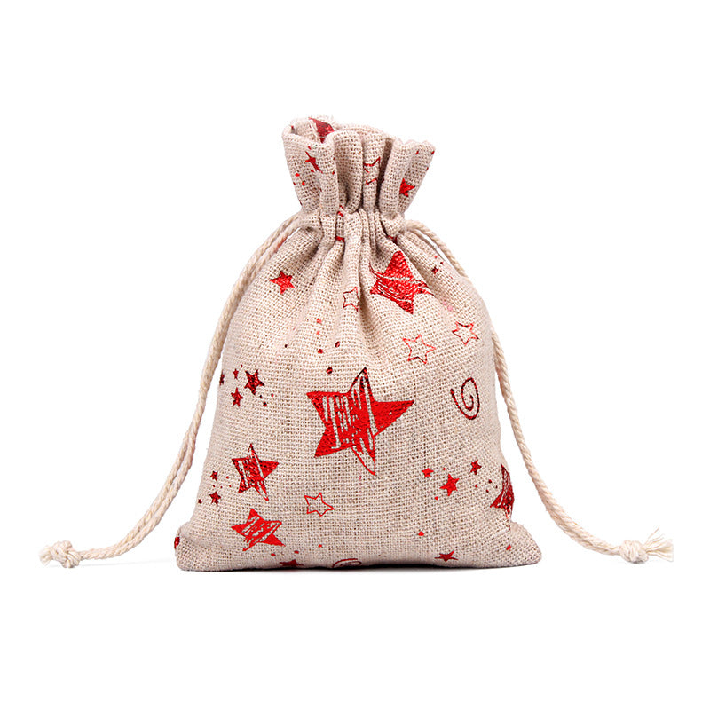 Merry Christmas Linen Candy Bag 50pcs/Set