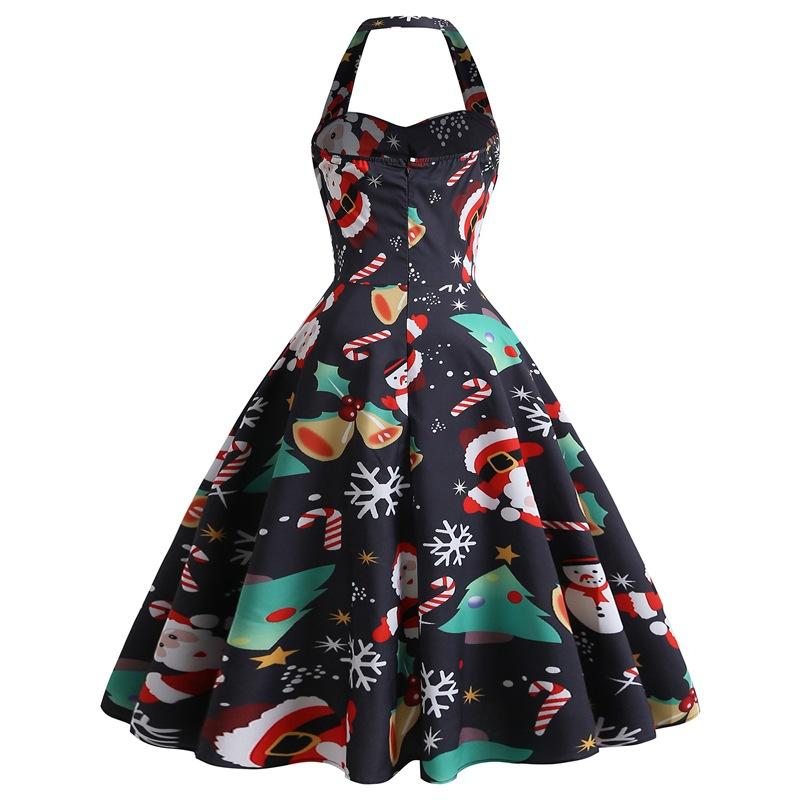 Women Halter Christmas Man Sleeveless Sexy Dresses-STYLEGOING