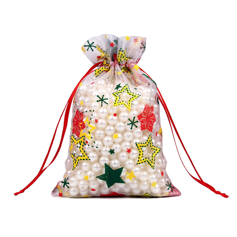 Merry Christmas Snowflake Elk Design Stroage Bags 50pcs/Set
